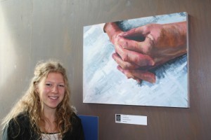 Leah with her winning work